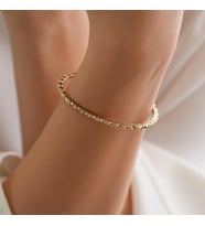 Goldium 14 Ayar Taşlı Altın Fantezi Bileklik (Sarı)