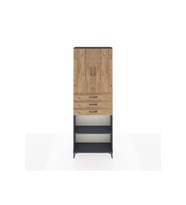 Arges Dolap 4 Raflı 3 Çekmeceli 2 Kapaklı 88x30x243 Antrasit-Çam