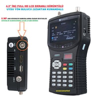 4.3'' İNÇ FULL HD LCD EKRANLI GÖRÜNTÜLÜ UYDU YÖN BULUCU (8 MP AHD KAMERALARA KADAR AYAR YAPILIR DESTEKLER - UZAKTAN KUMANDALI)