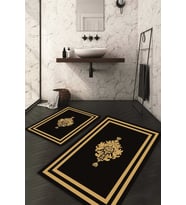 Dijital Baskılı Kaymaz Taban Yıkanabilir 2'li Klozet Takımı Banyo Paspası NDKZ-HT-1238 (Gold)