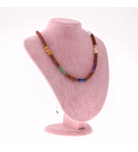 Rudraksha'lı Doğaltaş Çakra Kolye - Ametist, Aventurin, Lapis, Kristal Kuvars, Jasper 6 mm, M448