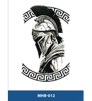 MHB-012 ORTA BOY SAVAŞCI SPARTALI ASKERİ DESEN GEÇİCİ DÖVME-TATTO