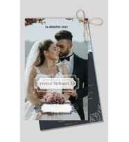 Nikah Düğün Nişan Kına Davetiyesi İkiz İp Bağlamalı 5053 Kodlu