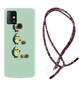 INFINIX Hot 8 9 10 11S Hot 10 Play 10T Kılıf Boyun Asklı Rasta Silikon Avokadolar1352