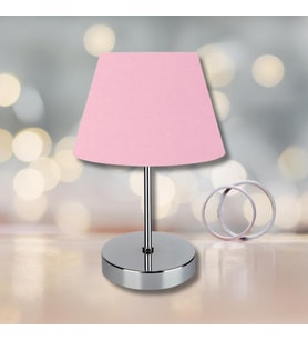Kuzey Krom Gövdeli Abajur Pembe Kumaş Yatak Odası Okuma Köşesi