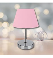 Kuzey Krom Gövdeli Abajur Pembe Kumaş Yatak Odası Okuma Köşesi