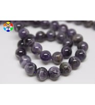 Ametist Taşı Koyu Renk YARIM Dizi 8mm (18cm uzunluğundadır)