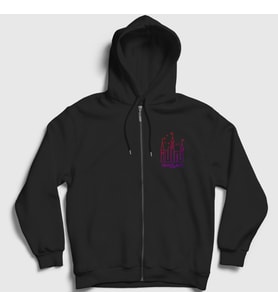 Presmono Unisex Siyah Neverland K-Pop G I Dle Fermuarlı Kapüşonlu Sweatshirt 409490tt