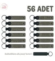 Kül Gri & Lacivert, Kurumsal Kimliğinize Uygun, Müşterilerinize Özel Hediyelik Anahtarlık 56'lı Set