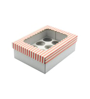 22x30x10 Pencere Kapaklı 12'li CupCake Kutusu (10 Adet)