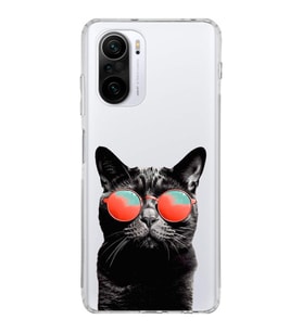 PrintiFy Xiaomi Poco F3 ile Uyumlu 1mm Slim Fit Kedi 3 050d Baskılı Şeffaf  Kılıf