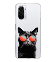 PrintiFy Xiaomi Poco F3 ile Uyumlu 1mm Slim Fit Kedi 3 050d Baskılı Şeffaf  Kılıf