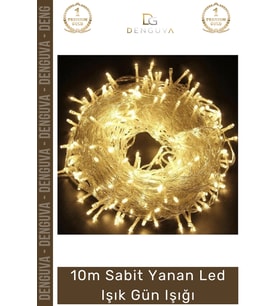 #LedIşık 10 Metre Dekoratif Sabit Yanan Sıcak Ambiyans Aydınlatma Kaliteli Ev Led Işık Gün Işığı