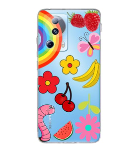 PrintiFy Xiaomi Mi 13 Lite ile Uyumlu 1mm Slim Fit Water Color 5 Baskılı Şeffaf  Kılıf