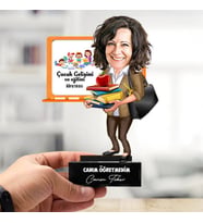 Kadın Çocuk Gelişimi Öğretmenlerine Hediye Karikatürlü Biblo