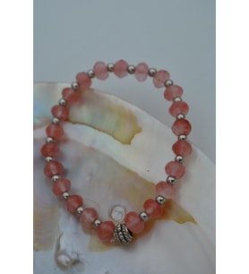 STONEAGE JEWELLERY Gül Kuvars Doğal Taşlı Bileklik