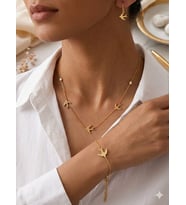 925 Ayar Gümüş Zarif Kırlangıç Dansı Kolye Bileklik Küpe Set.rose.gold.rodaj Renk Seçeneği