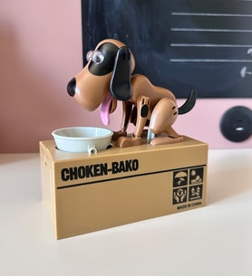 Kahverengi - Siyah Dalmaçyalı Para Yiyen Köpek Kumbara Choken Bako Hırsız Kumbara