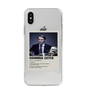 Iphone X / Xs Uyumlu Hannibal Lecter Minimalist Poster Desenli Şeffaf Telefon Kılıfı