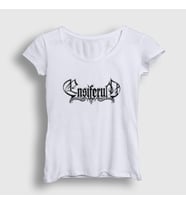 Presmono Kadın Beyaz Logo Ensiferum T-Shirt 145501tt (Beyaz)