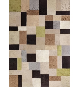 Çok Renkli Patchwork Deri Halı
