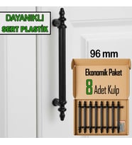 8 Adet Sert Plastik Polavit Siyah 96 Mm Mobilya Mutfak Çekmece Dolap Dolabı Kulpu Kulbu Kulpları