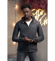 Slimfit Kapşonlu Yan Cepli Fermuarlı Spor Polar Hırka