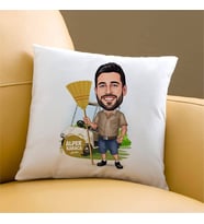 Kişiye Özel Temizlikçi Erkek Karikatürlü Yastık