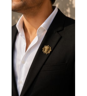 Atatürk Siluet Gold Renk Rozet Unisex Yaka Aksesuarı
