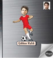 Kişiye Özel Futbolcu Erkek Ahşap Magnet -2