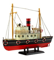 Dekoratif Retro Metal Balıkçı Teknesi Vintage 33cm No.2 (Karışık)