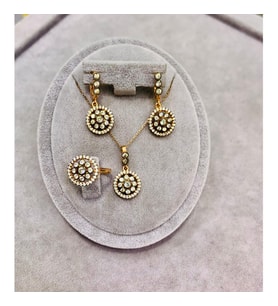 Gökdeniz 925 Elmas Model 925 Ayar Gümüş Kadın Hediyelik Set 