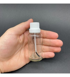 30 cc Fırçalı Cam  Şişe - Şeffaf - 30 ml Boş Oje Şişesi  x 3 Adet