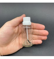 30 cc Fırçalı Cam  Şişe - Şeffaf - 30 ml Boş Oje Şişesi  x 3 Adet