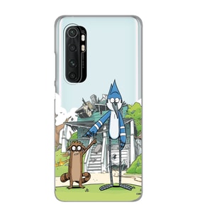 Xiaomi Mi Note 10 LITE Uyumlu Mordecai ve Rigby Tasarımlı Şeffaf Telefon Kılıfı