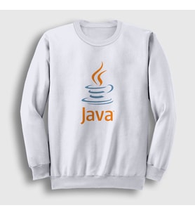Presmono Unisex Beyaz Java Coder Programmer Developer Yazılımcı Sweatshirt 335433tt (Beyaz)