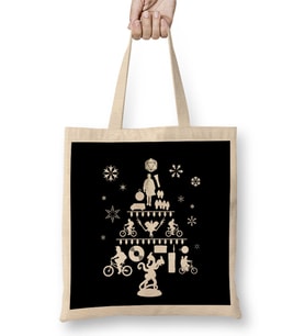 Stranger Things Christmas Tree Silhouette White Bez Çanta Uzun Saplı