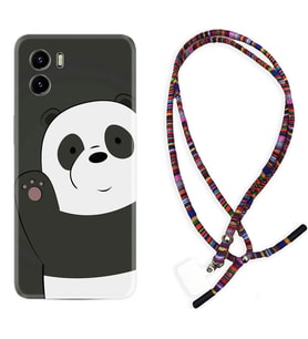 Vivo Y15S Y32 Y33S Y51 Y53S Kılıf Boyun Asklı Rasta Silikon Hello Panda 1709