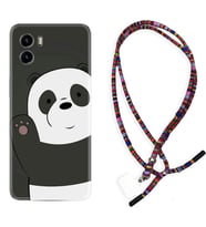 Vivo Y15S Y32 Y33S Y51 Y53S Kılıf Boyun Asklı Rasta Silikon Hello Panda 1709