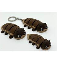Mafsallı Tespih Böceği Anahtarlık - 3D Baskı Hareketli Isopod Fidget Toy - Eğlenceli ve Hareketli Çanta Aksesuarı