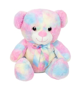 Gökkuşağı Renkli Peluş Ayı 45 cm Yumuşak Uyku ve Oyun Arkadaşı Büyük Peluş Oyuncak