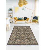 Antrasit Modern Dokuma Pamuk Taban Kaymaz Kilim KLM016