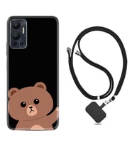 Infınix Hot 12 Kılıf Resimli Boyun Askılı İpli Desenli Silikon Series Hello Bear 1905