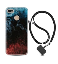 General Mobile GM8 Go GM9 GM20 Pro Plus Kılıf Boyun Askılı Silikon Red Blue Black Abstact 1386
