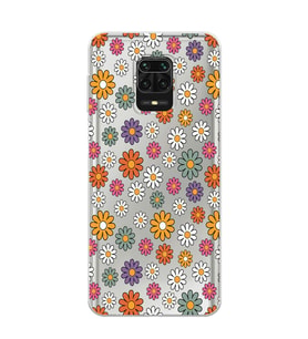 Redmi Note 9 Pro/Note 9S Uyumlu Çiçek Desenli Şeffaf Telefon Kılıfı