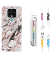 Tecno Camon 16 18P Pova 3 Pova Neo Kılıf Kablo Koruma Spiral Silikon Colorfull Marble 2 1389
