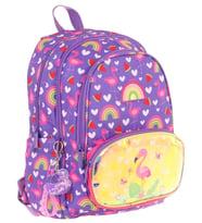 Kaukko Kids Üç Gözlü (Kız Çocuk) Okul Sırt Çantası (Flamingo Nakışlı ve Baskılı) - L5226