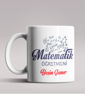 Kişiye Özel Matematik Öğretmeni Tasarımlı Beyaz Renk Kupa 8