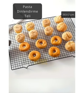 Küçük Boy Pasta Soğutma Dinlendirme Teli Ekmek Kek Kurabiye Soğutma Teli Glaso Teli 41x26 cm