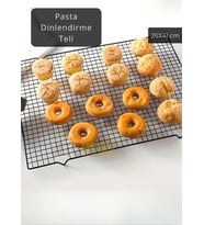 Küçük Boy Pasta Soğutma Dinlendirme Teli Ekmek Kek Kurabiye Soğutma Teli Glaso Teli 41x26 cm